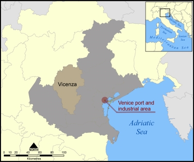 Map of Veneto region